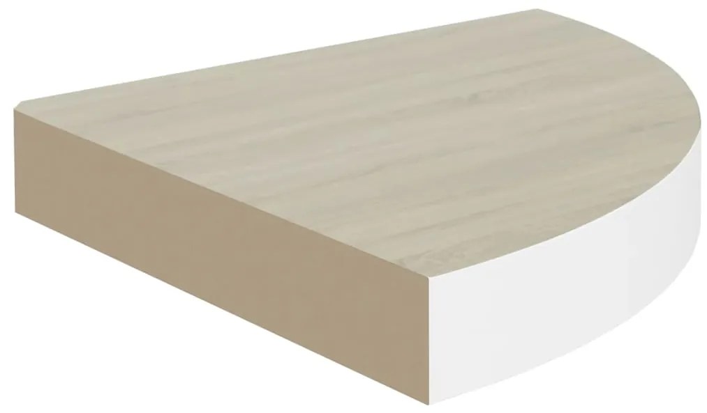 Prateleiras canto parede 2 pcs 35x35x3,8 cm MDF carvalho/branco
