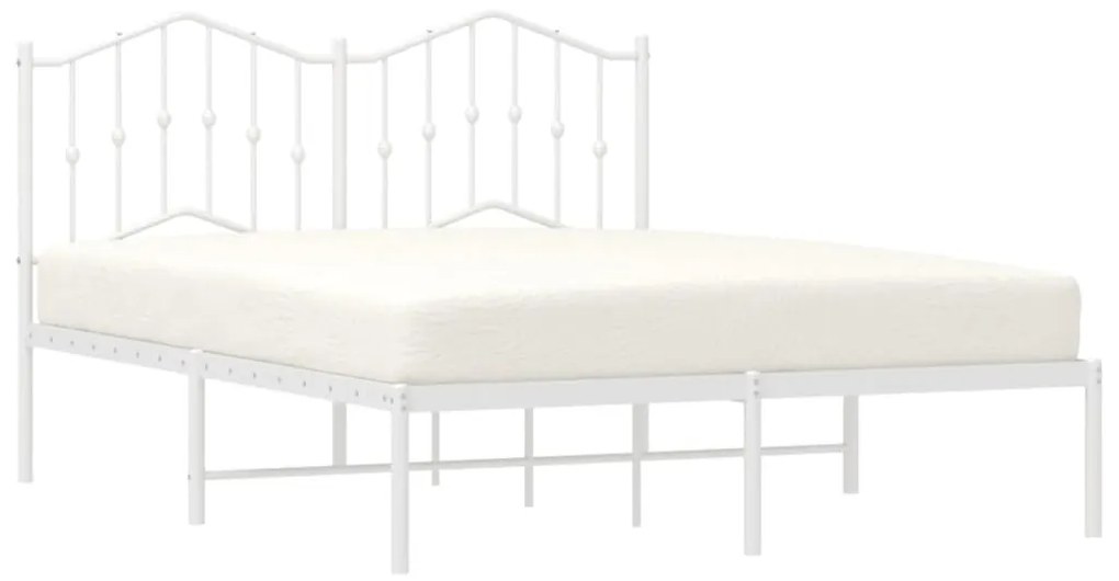 Estrutura de cama com cabeceira 150x200 cm metal branco