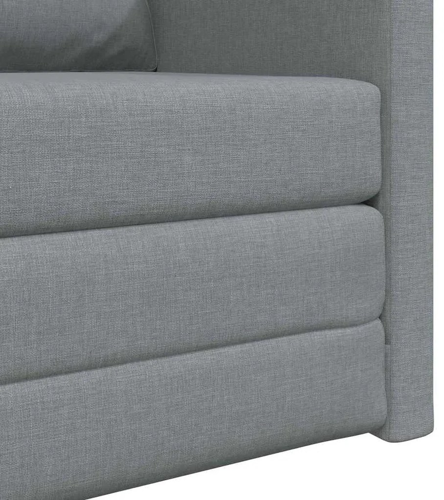 Sofá-cama de Chão 2 em 1 Cinza-claro 74x77x81 cm Tecido