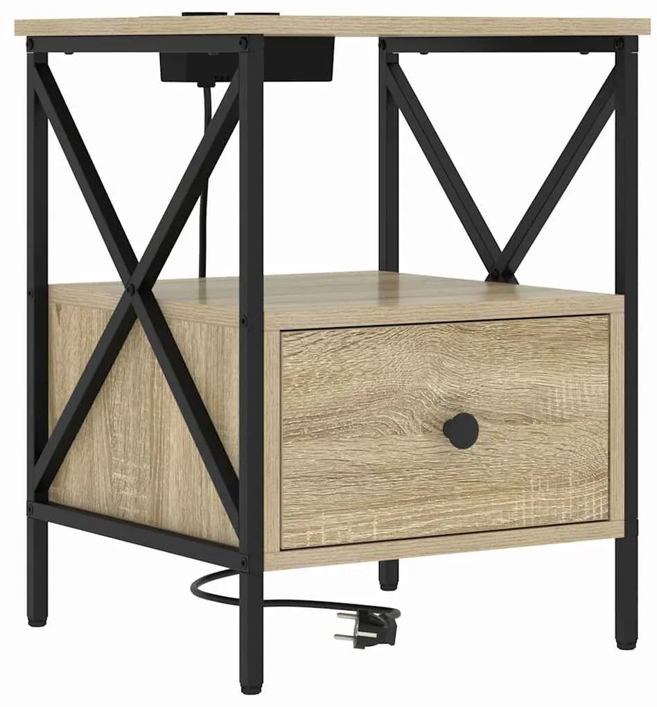 Armário de Cabeceira 2 pcs Carvalho sonoma 41.5 x 40.5 x 55 cm