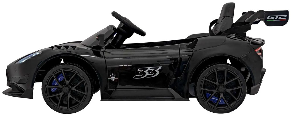 Carro elétrico para Crianças Maserati MC20 GT2 12V 4x4 Rodas Espuma EVA, Assento couro ecológico Preto