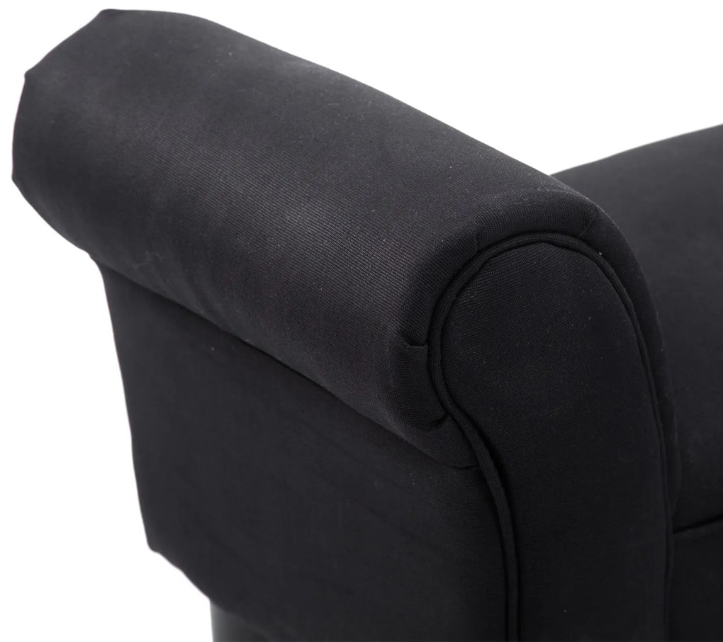 Banco Moderno de Linho – Wissy – 102x31x51 cm – Preto – Design Contemp