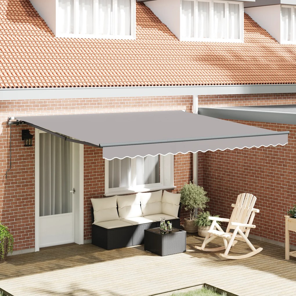 vidaXL Toldo Retrátil Manual Cinza Claro 400x300 cm