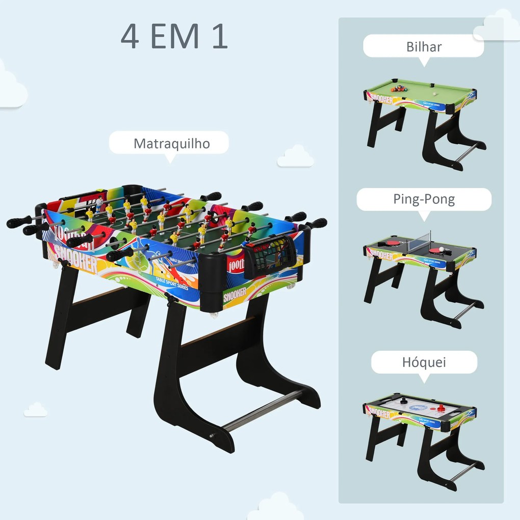 Mesa de vários jogos Mesa de jogos projeto 4 em 1 Futebol de mesa Hóqu