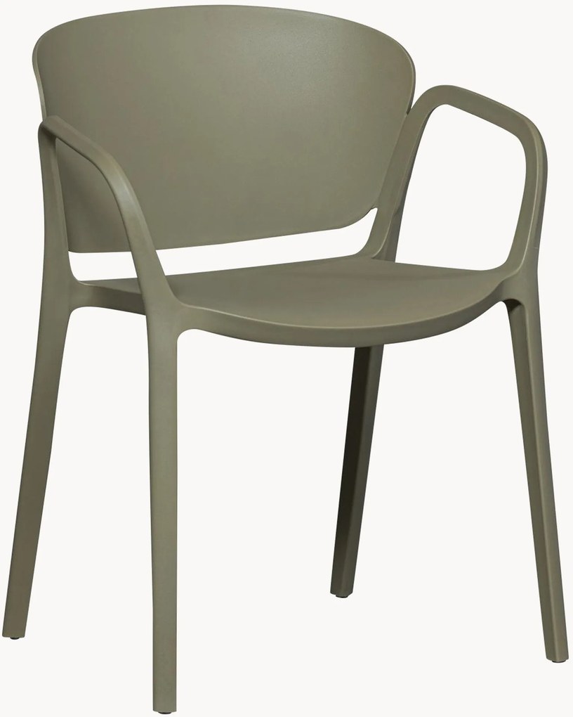 Cadeiras de jantar empilháveis para jardim com braços Bent, conjunto de 2