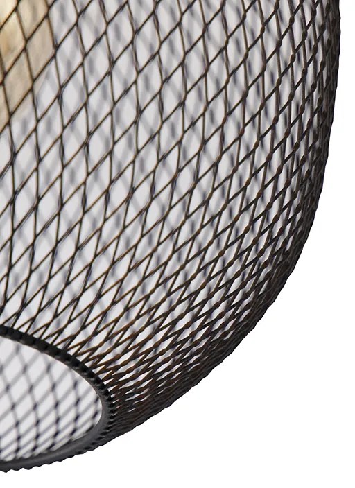 Candeeiro de teto moderno preto 30 cm - Mesh Ball Moderno