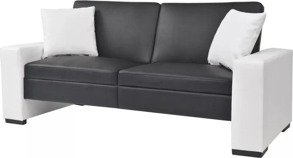 Sofá-cama com braços ajustável PVC preto