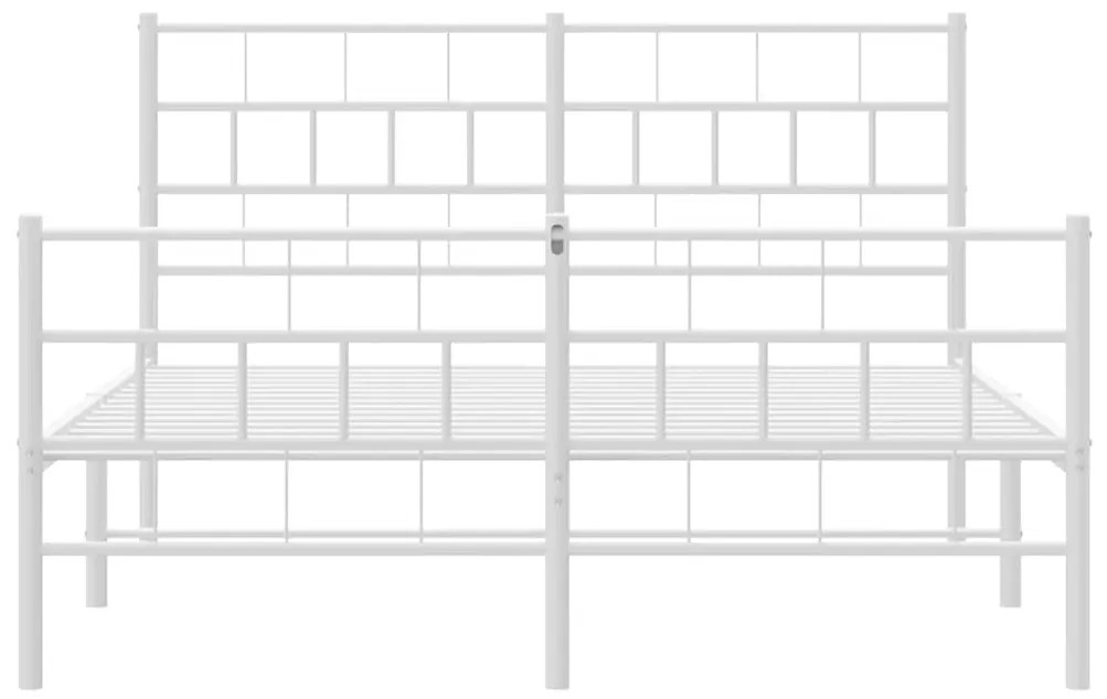 Estrutura de cama com cabeceira e pés 150x200 cm metal branco