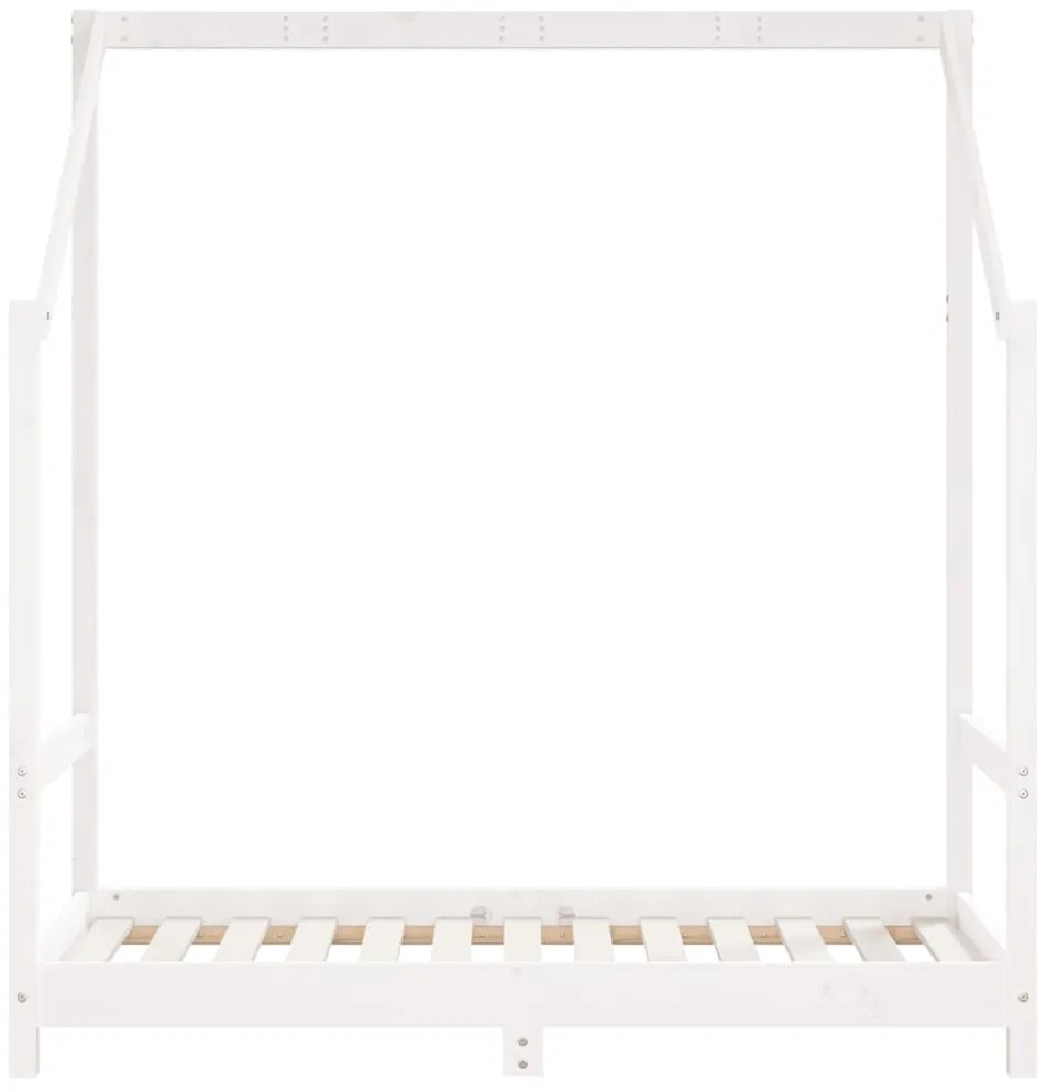 Estrutura de cama infantil 70x140 cm pinho maciço branco