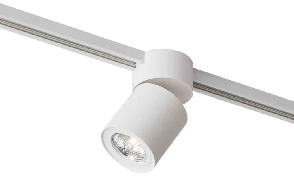 Foco moderno branco para sistema de calha monofásico GU10 70mm - Iconic Roto Moderno