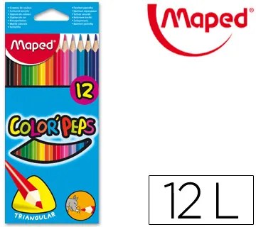 Lápis de Cor Maped Triangulares Caixa de 12 Unidades