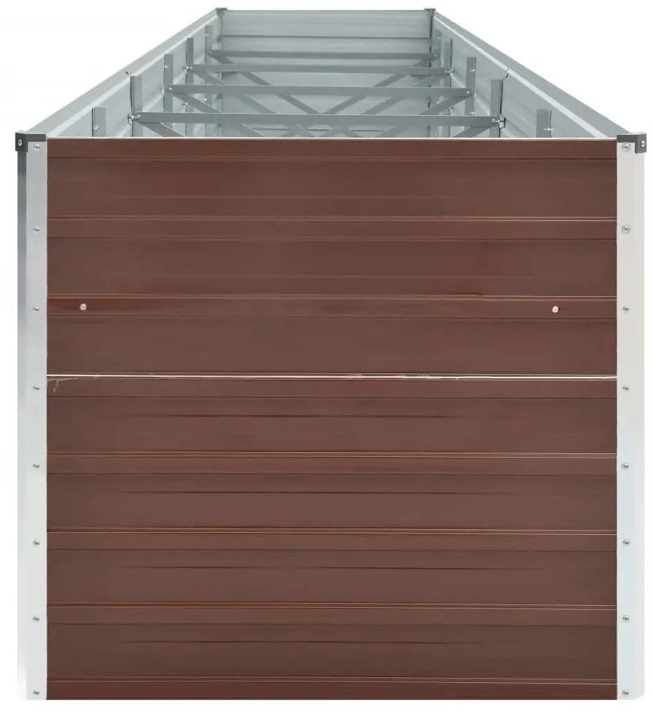 Canteiro elevado de jardim 480x80x77cm aço galvanizado castanho