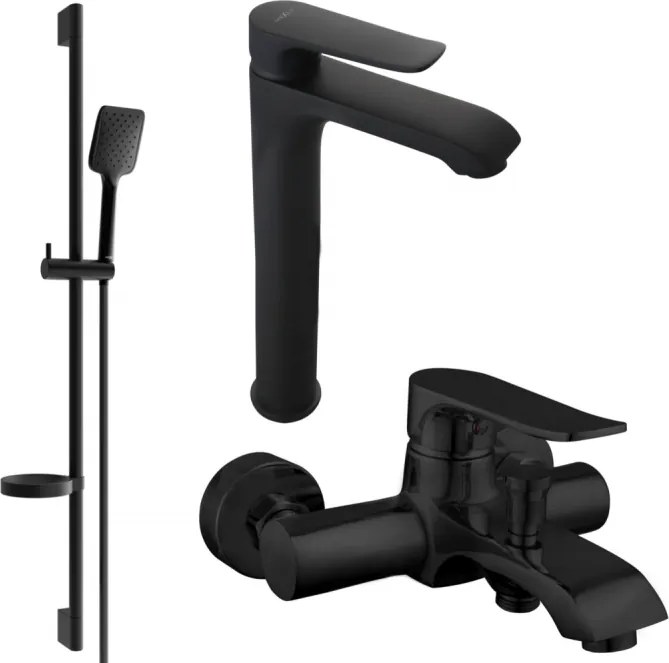 Mexen Pecos DS62 conjunto de banheira, preto - 72713DS62-70