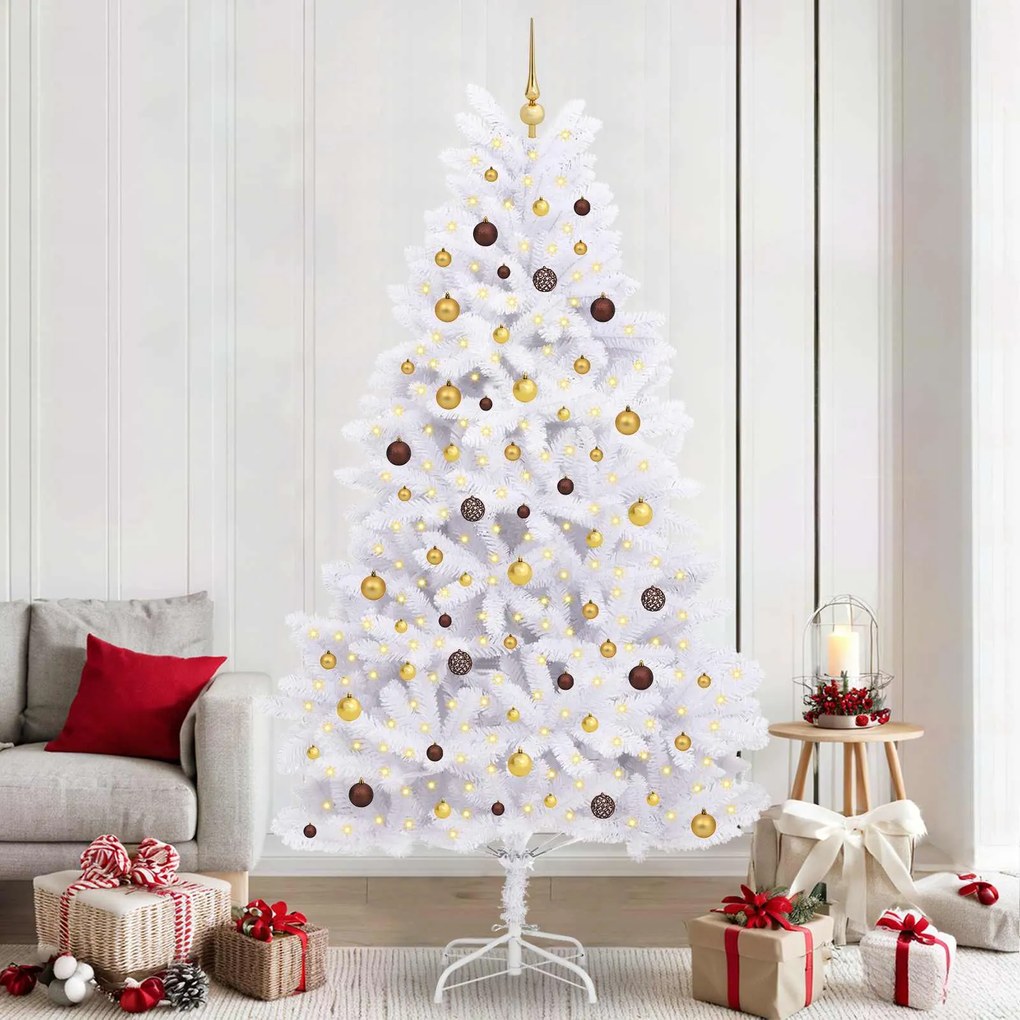 vidaXL Árvore de Natal Artificial 120 x 120 x 240 cm PVC e Metal