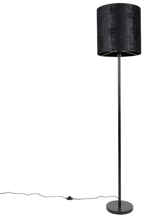 Candeeiro de pé moderno com cúpula preta 40 cm - Simplo Moderno