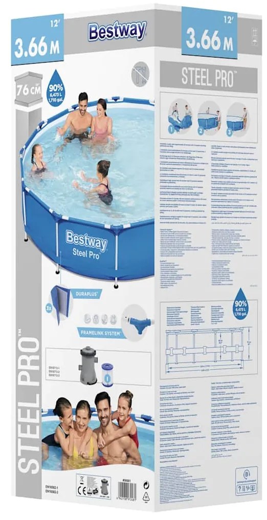 Piscina de estrutura Steel Pro 366x76 cm