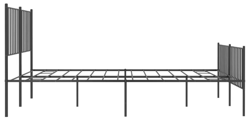 Estrutura de cama com cabeceira e pés 120x190 cm metal preto