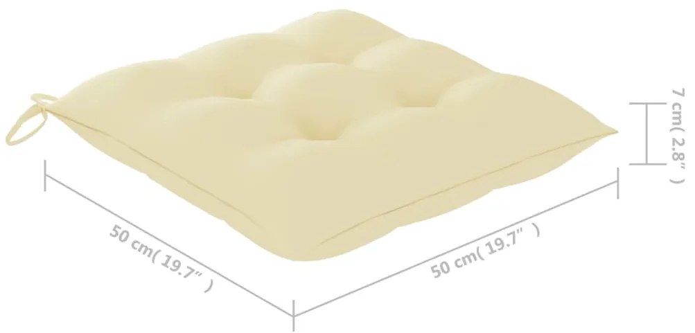Cadeiras de jantar p/ jardim 6 pcs c/ almofadões acácia maciça