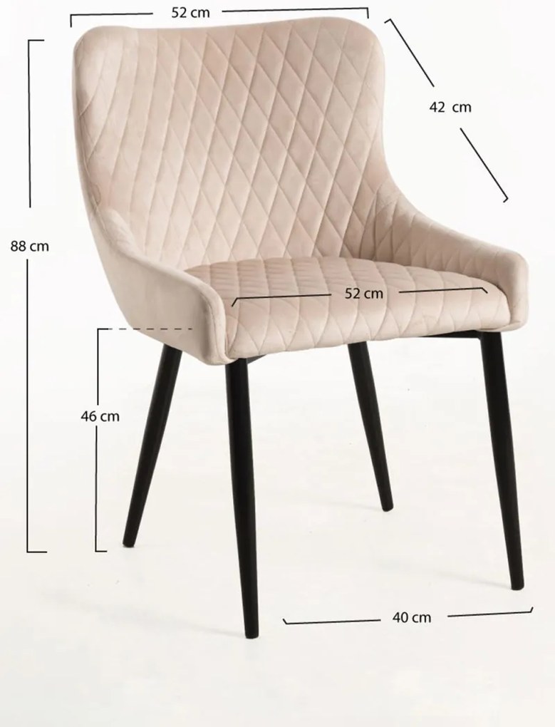 Pack 6 Cadeiras Sanda Veludo - Beige