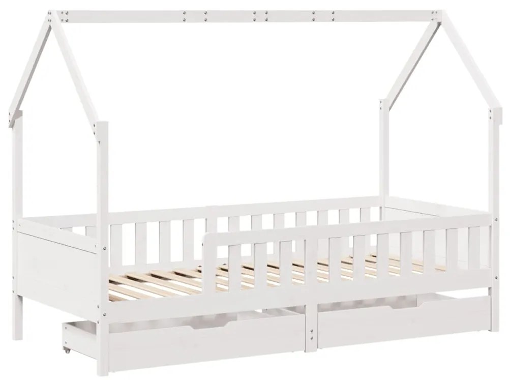 Estrutura de cama infantil c/ gavetas 90x200 cm pinho maciço