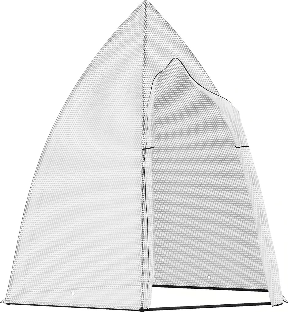 Outsunny Mini Estufa Tenda de Inverno para Plantas com Porta Enrolável Jardim Varanda Proteção Invernal Branco 160 x 140 x 180 cm | Aosom Portugal