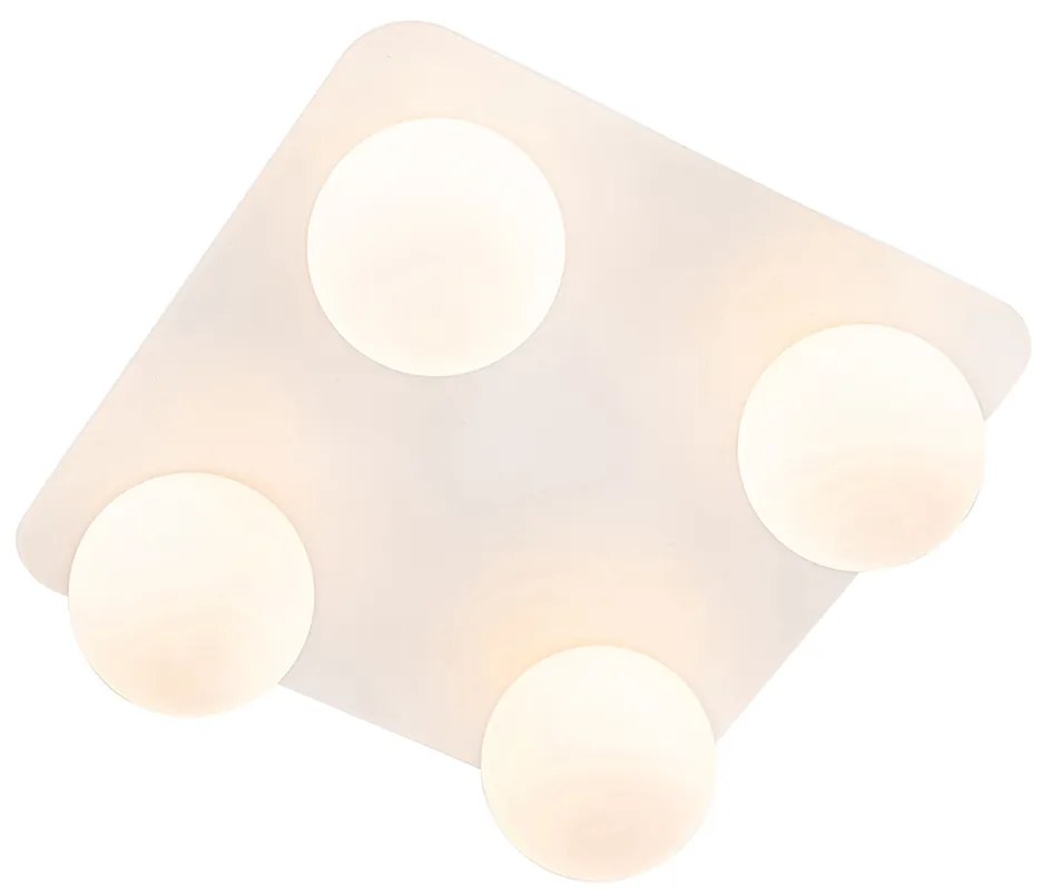 Candeeiro de teto moderno branco quadrado 4 luzes - Cederic Moderno