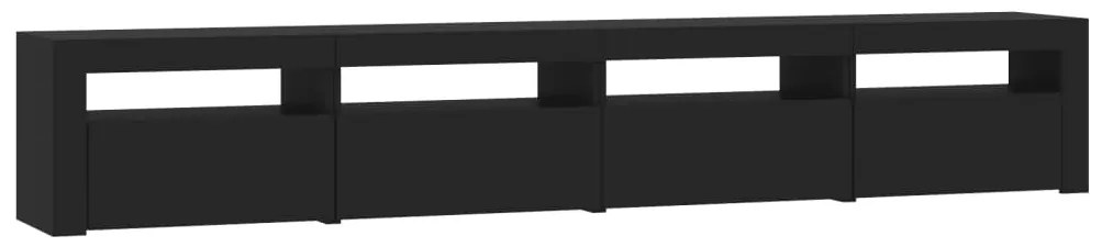 Móvel de TV com luzes LED 240x35x40 cm preto