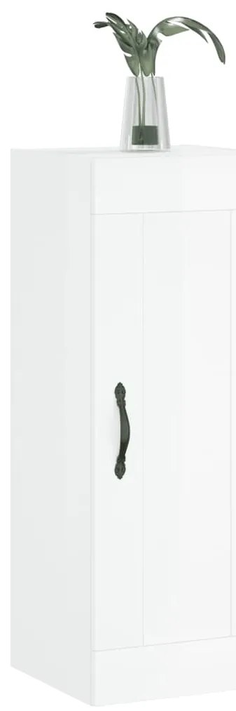 Armário parede 34,5x34x90 cm derivados madeira branco brilhante