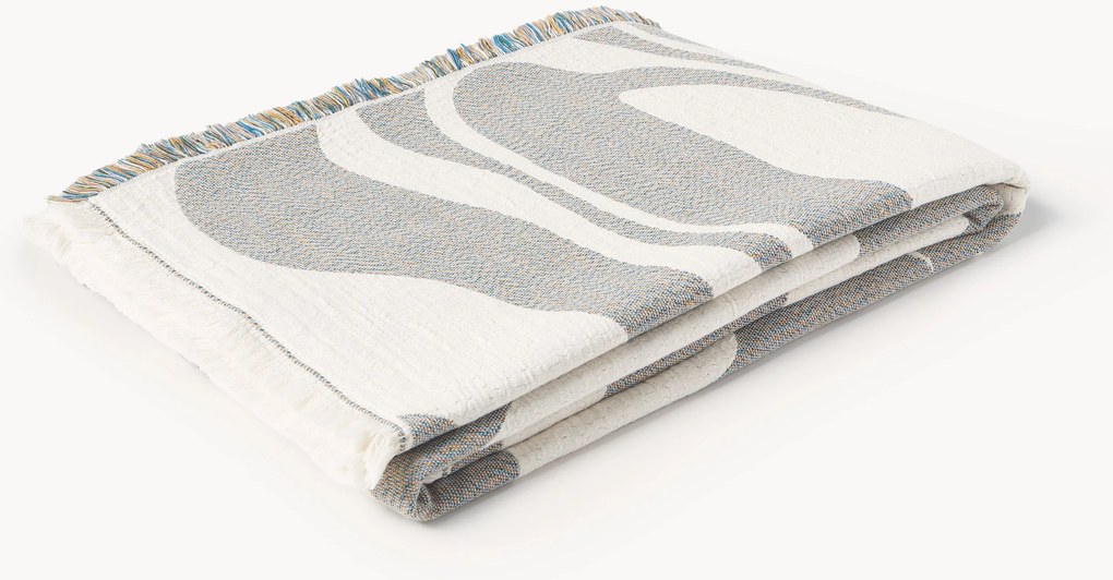 Manta jacquard com franjas Rui