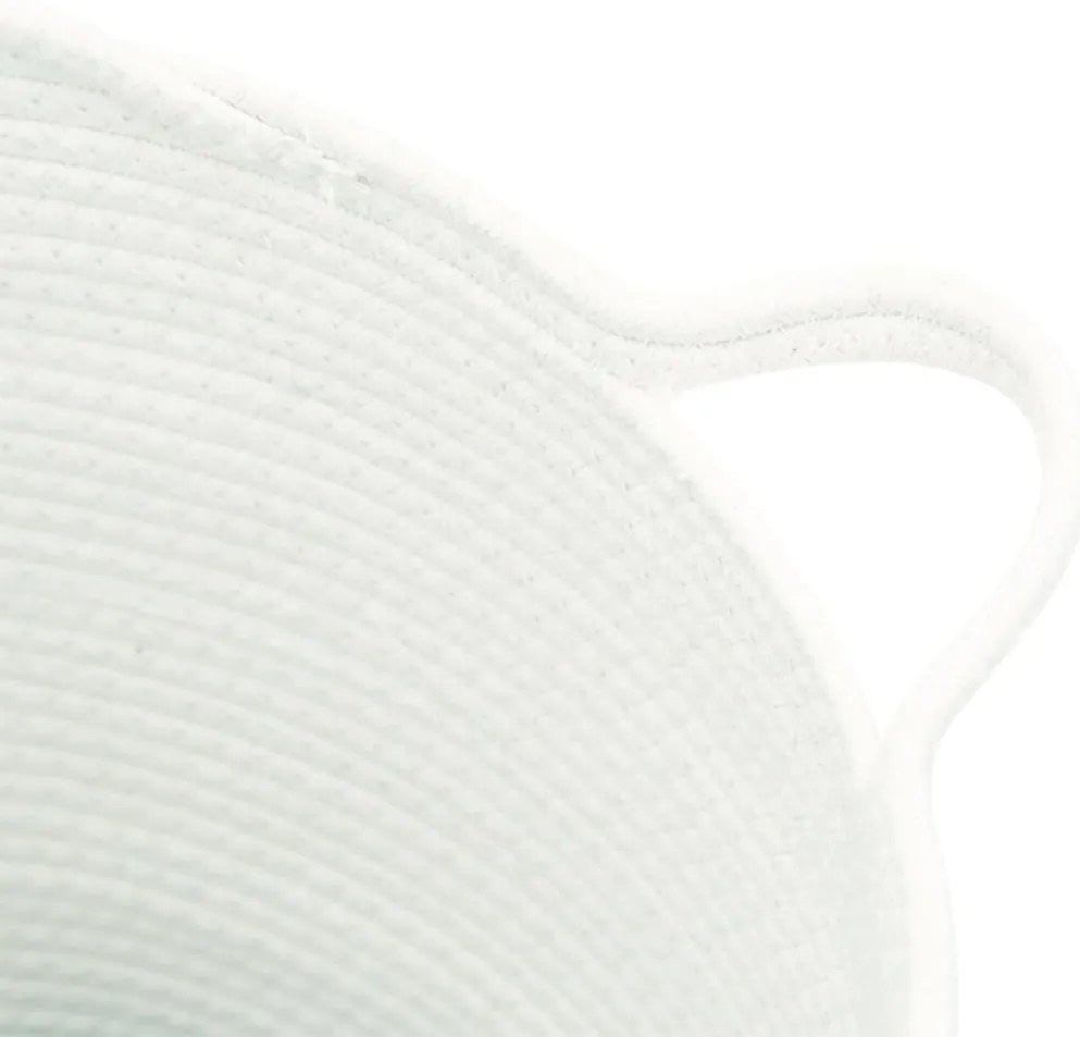 Cesto de arrumação Ø38x36 cm algodão branco