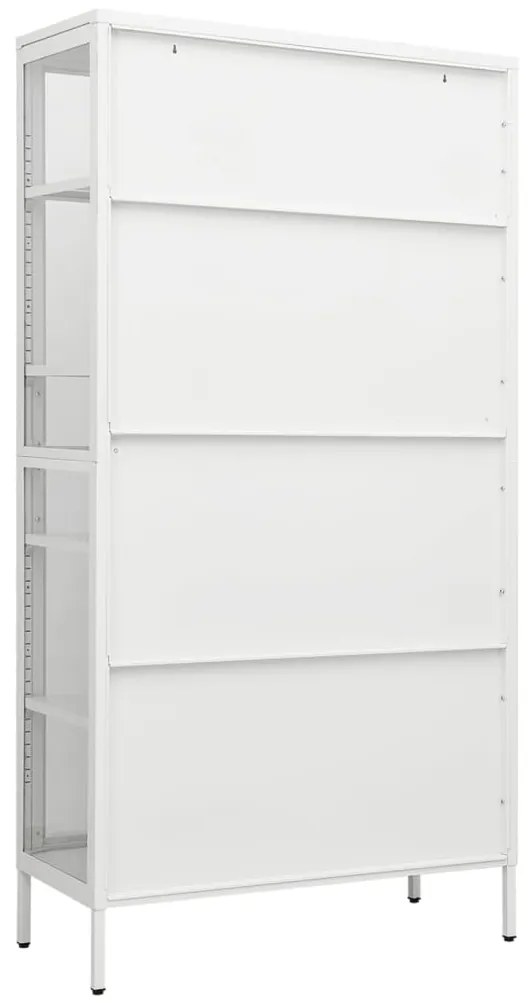 Vitrine 90x40x180 cm vidro temperado e aço branco