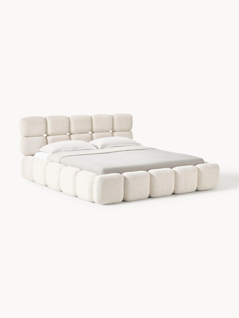 Teddy Bouclé Upholstered Bed Tayla with Storage Space