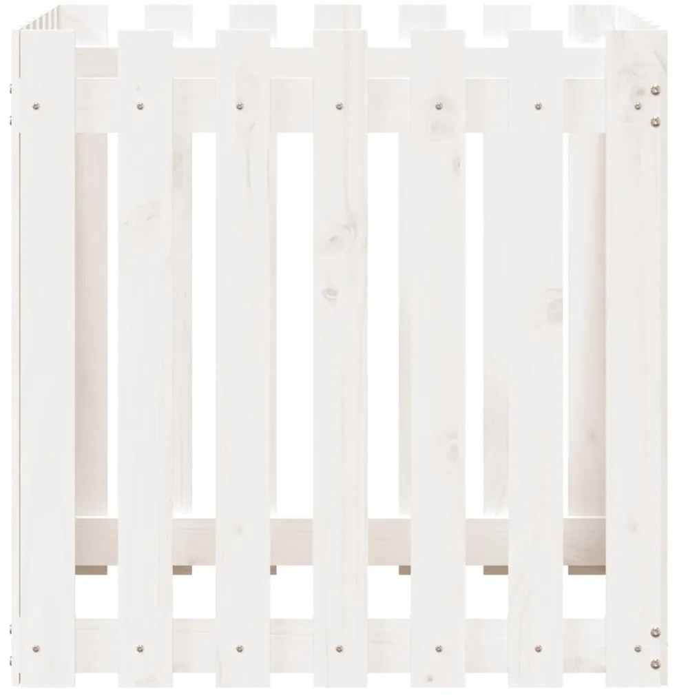 Vaso de jardim c/ design cerca 70x70x70 cm pinho maciço branco