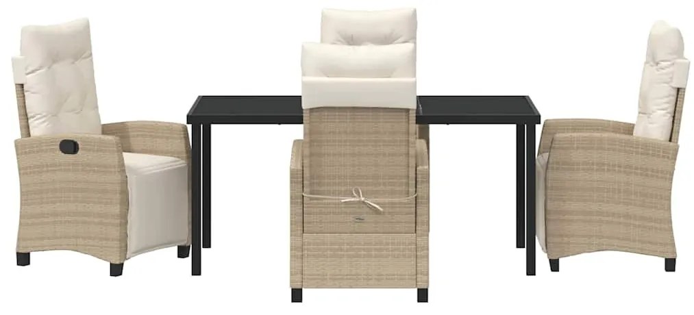 Conjunto de Jantar de Jardim com 5 Peças em Rattan Bege