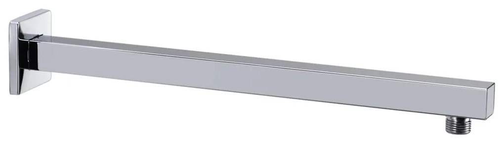 vidaXL Braço de apoio chuveiro quadrado aço inox. 201 40 cm prateado