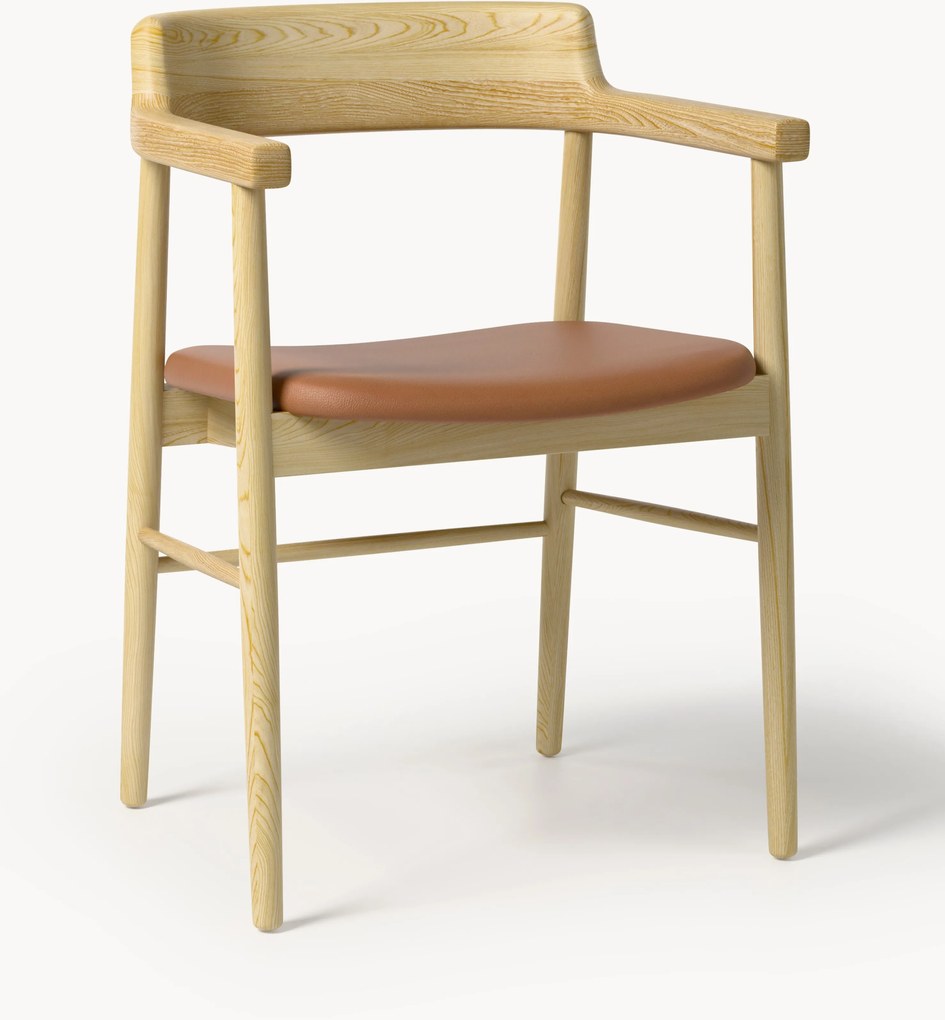 Cadeira de jantar em madeira de carvalho com apoio de braços Bohr