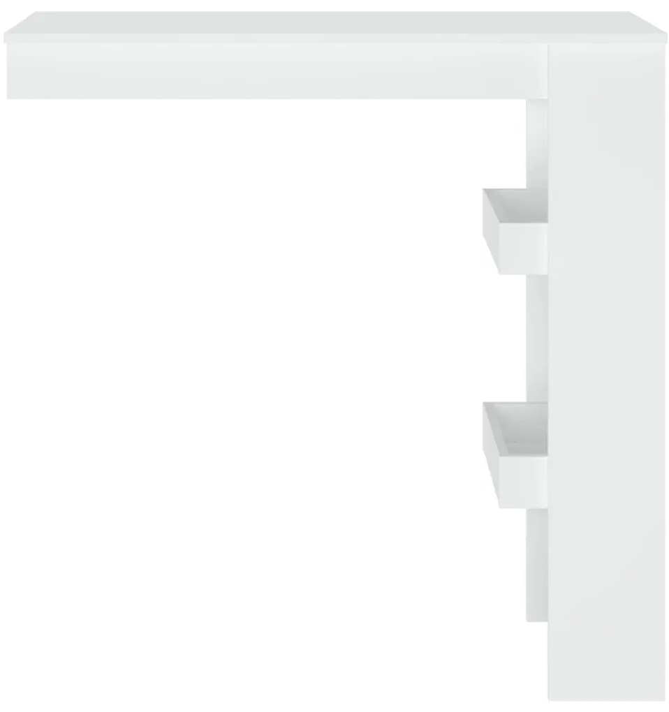 Mesa de bar p/ parede 102x45x103,5 cm derivados madeira branco