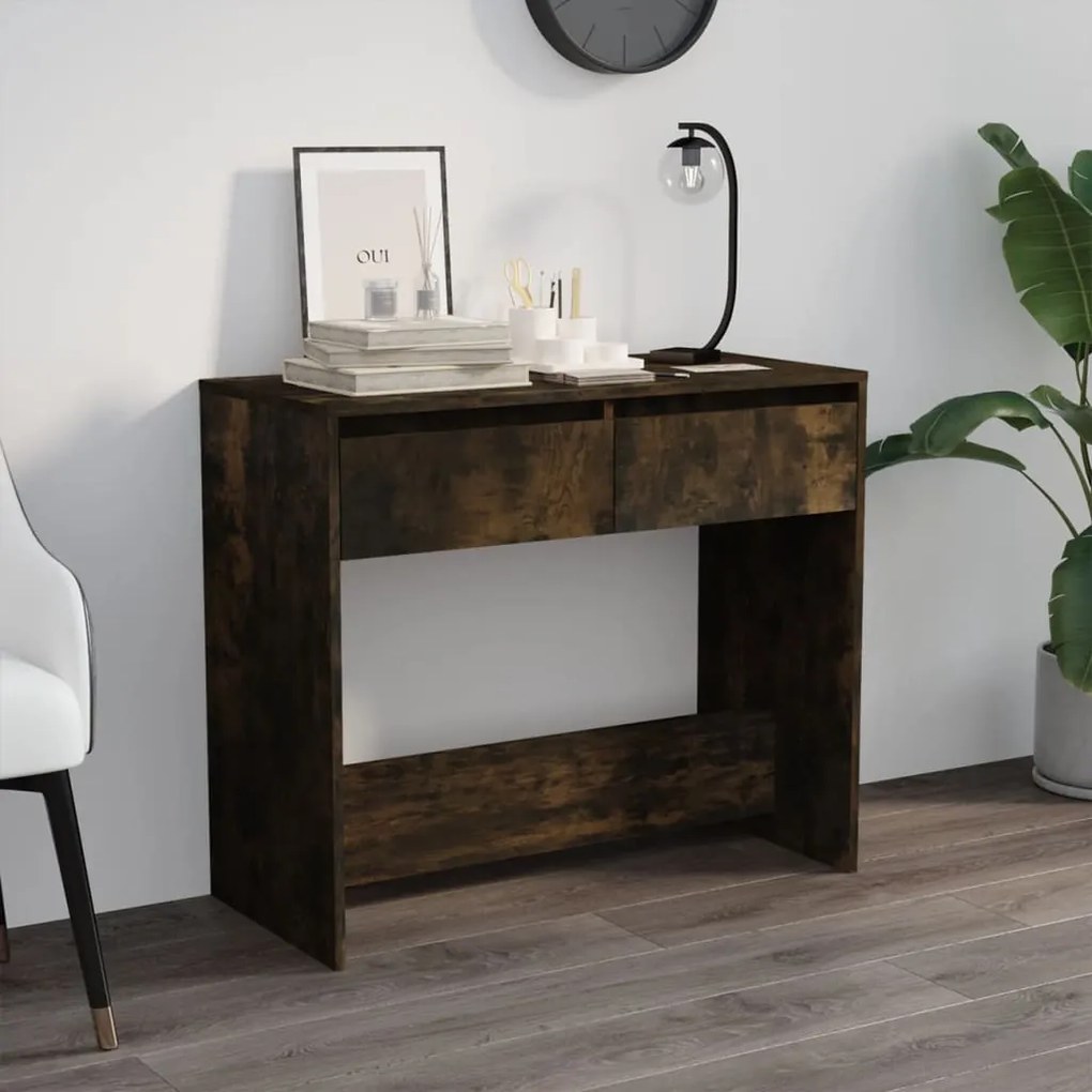 Mesa consola 89x41x76,5 cm derivados de madeira carvalho fumado