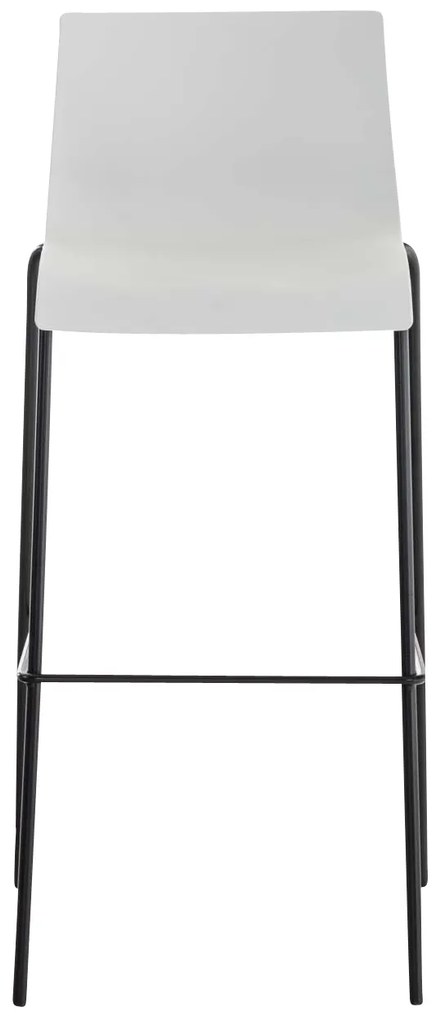 Conjunto de 2 bancos de bar Hoover em plástico e com estrutura preta 43 x 100 x 48 cm Branco