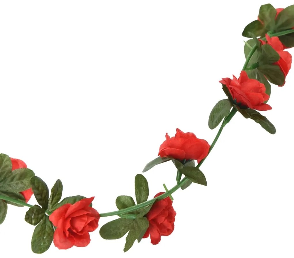 Grinaldas de flores de Natal 6 pcs 240 cm vermelho