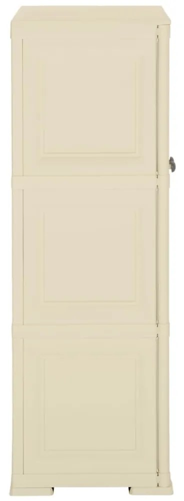 Armário de plástico 79x43x125 cm design de madeira branco nata