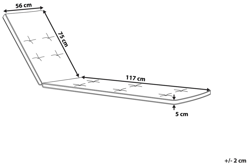 Almofada complementar para espreguiçadeira 192 x 56 x 5 cm cinzento CESANA Beliani