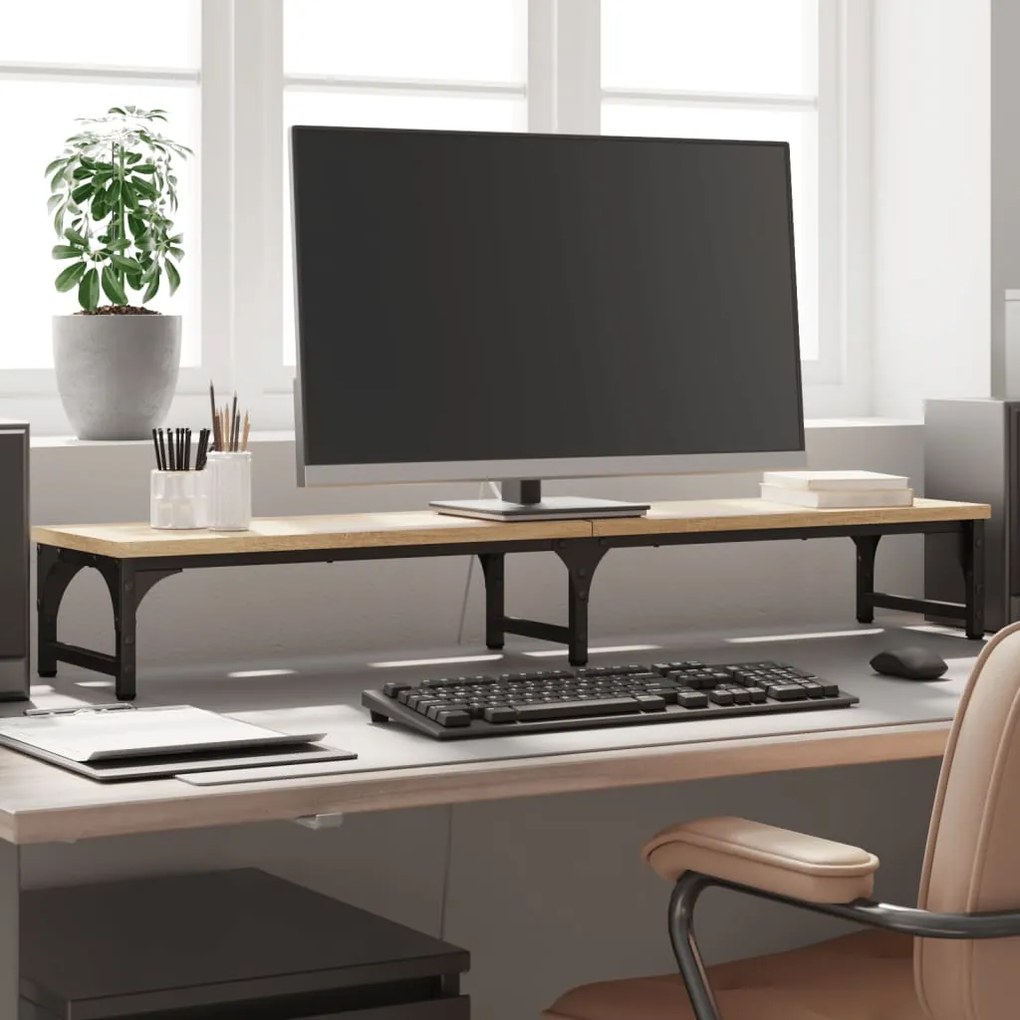 vidaXL Suporte monitor 105x23x15,5cm derivados madeira carvalho sonoma