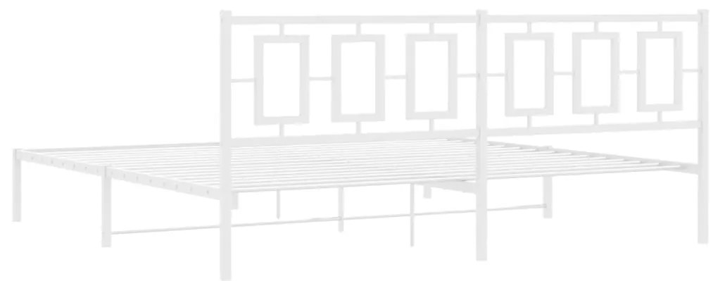 Estrutura de cama com cabeceira 200x200 cm metal branco