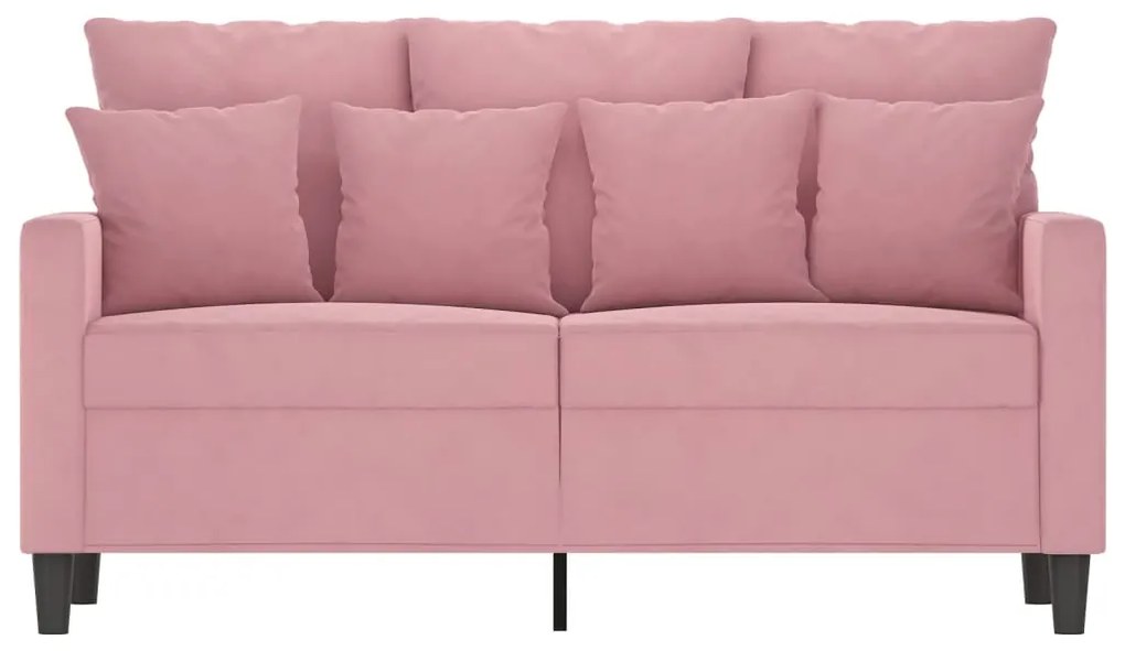 Sofá de 2 lugares veludo 120 cm rosa