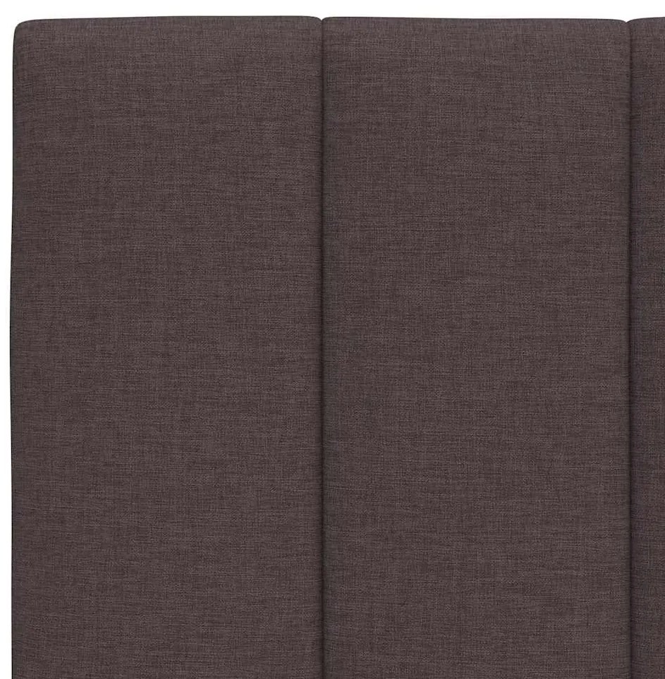 Cama com colchão 90x190 cm tecido castanho-escuro