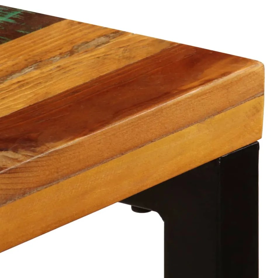 Mesa de jantar 115x55x76 cm madeira recuperada maciça e aço