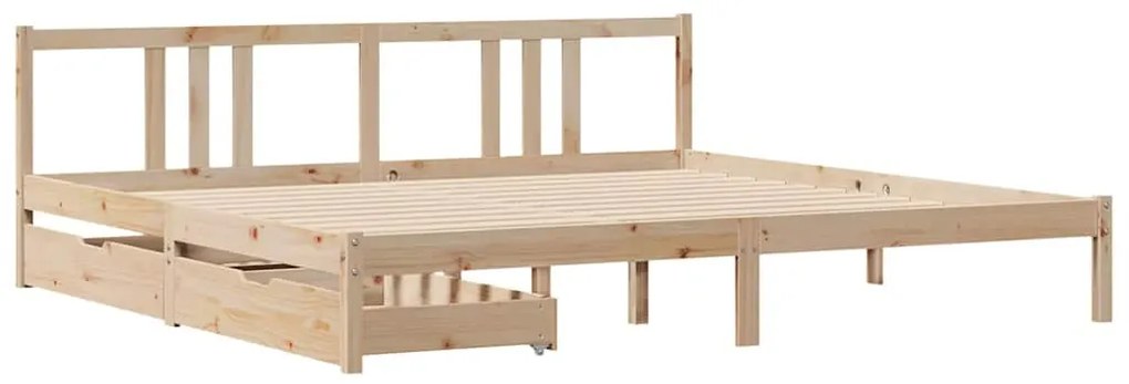 Cama sem colchão 200x200 cm madeira de pinho maciça