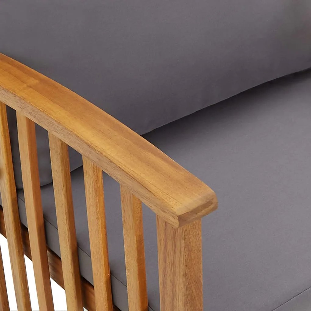 4 pcs conj. lounge jardim c/ almofadões madeira acácia maciça