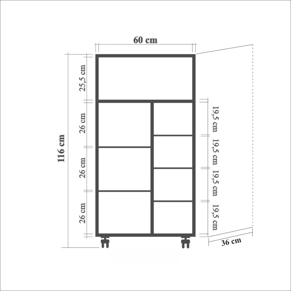Armário Multiusos Kiler – Carvalho Sonoma – 60x116x36 cm
